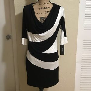 Junior long sleeve striped dress